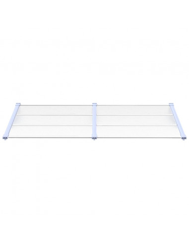 Tettoia per Porta Grigio e Trasparente 199x90 cm Policarbonato