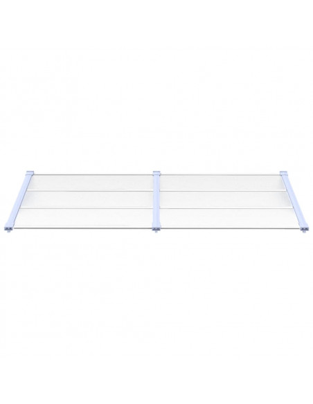 Tettoia per Porta Grigio e Trasparente 199x90 cm Policarbonato