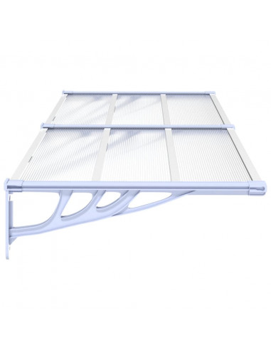 Tettoia per Porta Grigio e Trasparente 199x90 cm Policarbonato