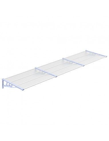 Tettoia per Porta Grigio e Trasparente 358,5x90cm Policarbonato