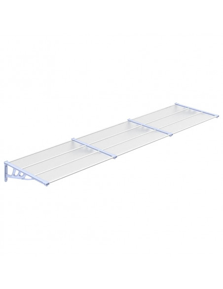 Tettoia per Porta Grigio e Trasparente 358,5x90cm Policarbonato