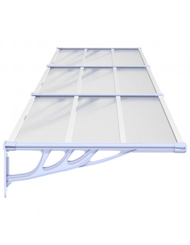 Tettoia per Porta Grigio e Trasparente 358,5x90cm Policarbonato