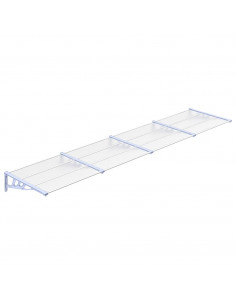 Tettoia per Porta Grigio e Trasparente 396x90 cm Policarbonato 2