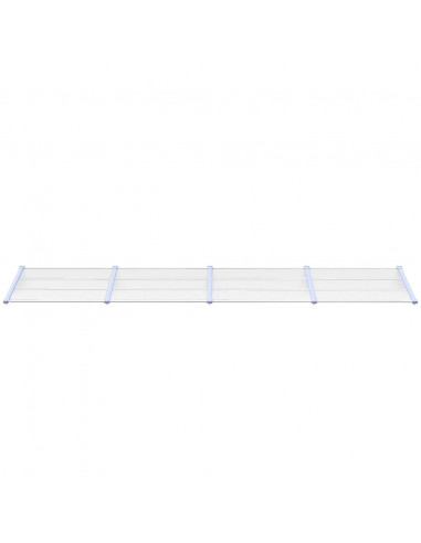 Tettoia per Porta Grigio e Trasparente 396x90 cm Policarbonato