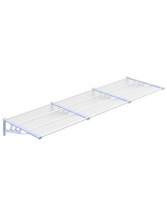 Tettoia per Porta Grigio e Trasparente 297,5x90cm Policarbonato 2