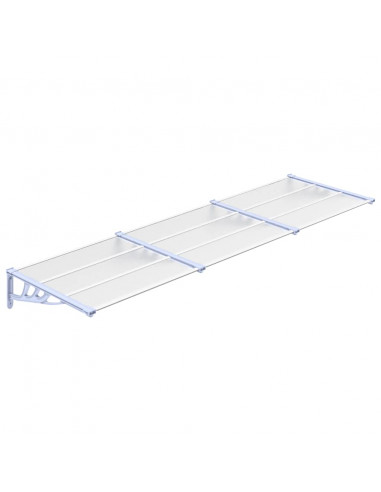 Tettoia per Porta Grigio e Trasparente 297,5x90cm Policarbonato