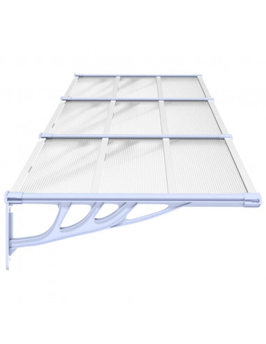 Tettoia per Porta Grigio e Trasparente 297,5x90cm Policarbonato