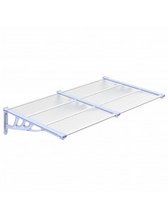 Tettoia per Porta Grigio e Trasparente 152,5x90cm Policarbonato 2