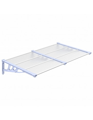 Tettoia per Porta Grigio e Trasparente 152,5x90cm Policarbonato