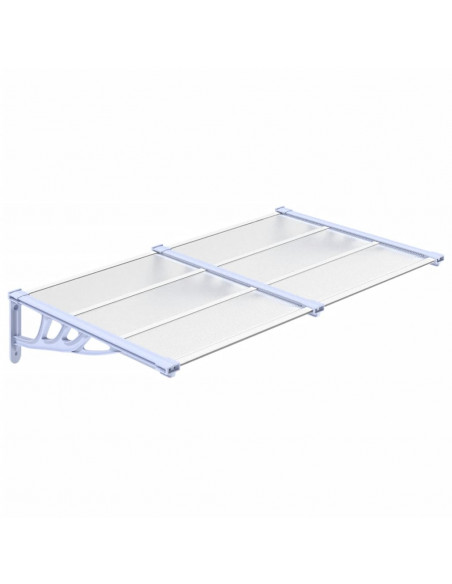 Tettoia per Porta Grigio e Trasparente 152,5x90cm Policarbonato