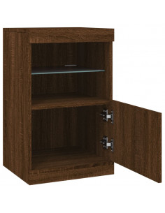 Credenza con Luci LED Rovere Marrone 41x37x67 cm 2