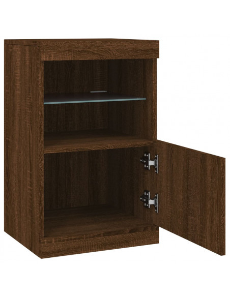 Credenza con Luci LED Rovere Marrone 41x37x67 cm