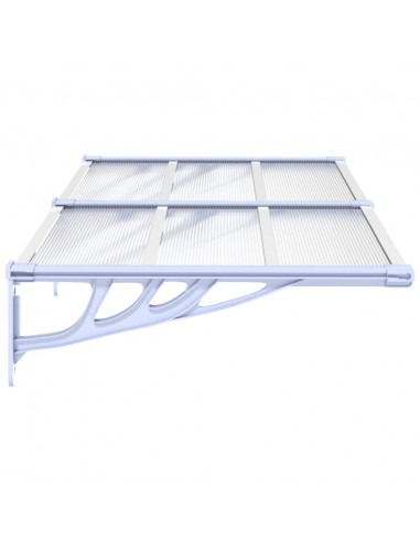 Tettoia per Porta Grigio e Trasparente 152,5x90cm Policarbonato