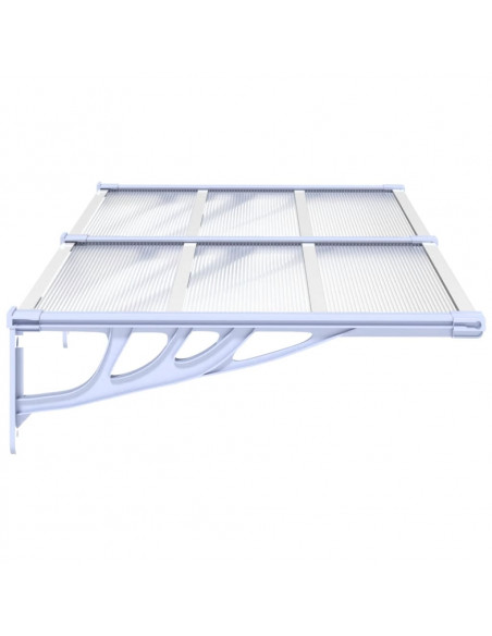 Tettoia per Porta Grigio e Trasparente 152,5x90cm Policarbonato