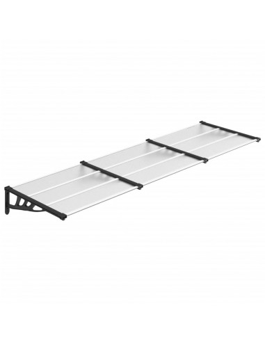 Tettoia per Porta Nero e Trasparente 297,5x90 cm Policarbonato