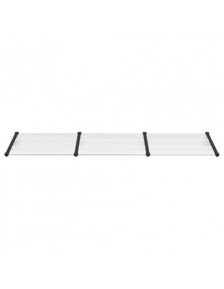 Tettoia per Porta Nero e Trasparente 297,5x90 cm Policarbonato