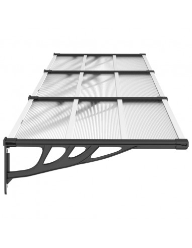 Tettoia per Porta Nero e Trasparente 297,5x90 cm Policarbonato