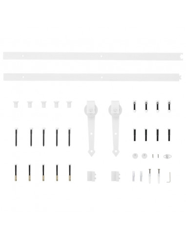 Porta Scorrevole con Set Hardware 85x210 cm Legno Massello Pino