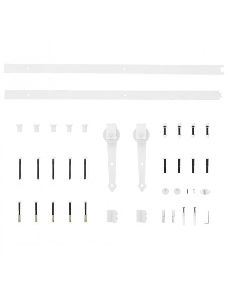 Porta Scorrevole con Set Hardware 85x210 cm Legno Massello Pino