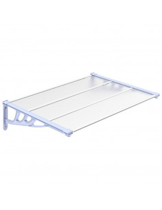 Tettoia per Porta Grigio e Trasparente 122x90 cm Policarbonato 2