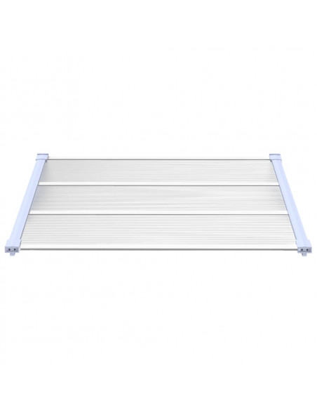 Tettoia per Porta Grigio e Trasparente 122x90 cm Policarbonato