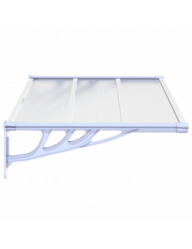 Tettoia per Porta Grigio e Trasparente 122x90 cm Policarbonato