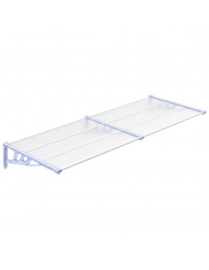 Tettoia per Porta Grigio e Trasparente 239x90 cm Policarbonato 2