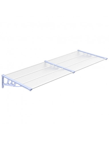 Tettoia per Porta Grigio e Trasparente 239x90 cm Policarbonato