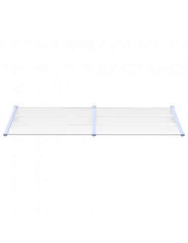 Tettoia per Porta Grigio e Trasparente 239x90 cm Policarbonato