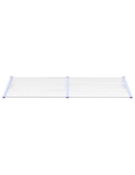 Tettoia per Porta Grigio e Trasparente 239x90 cm Policarbonato