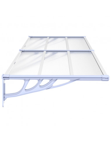 Tettoia per Porta Grigio e Trasparente 239x90 cm Policarbonato