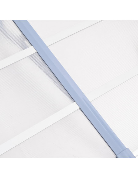 Tettoia per Porta Grigio e Trasparente 239x90 cm Policarbonato