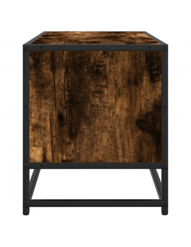 Mobile TV Rovere Fumo 80x34,5x40 cm Legno Multistrato e Metallo