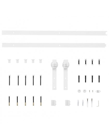 Porta Scorrevole con Set Hardware 85x210 cm Legno Massello Pino