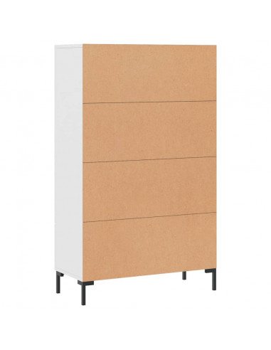 Credenza Bianca 69,5x31x115 cm in Legno Multistrato