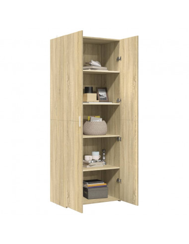 Credenza Rovere Sonoma 70x42,5x185 cm in Legno Multistrato