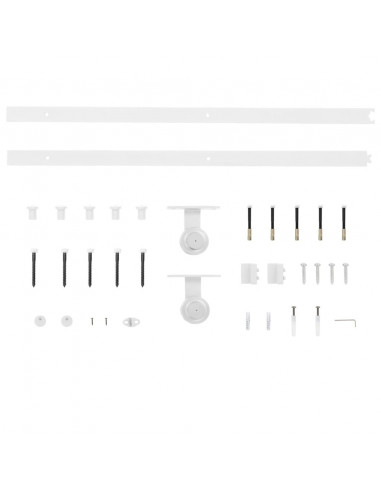 Porta Scorrevole con Set Hardware 80x210 cm Legno Massello Pino