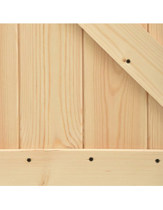 Porta Scorrevole con Set Hardware 90x210 cm Legno Massello Pino 2