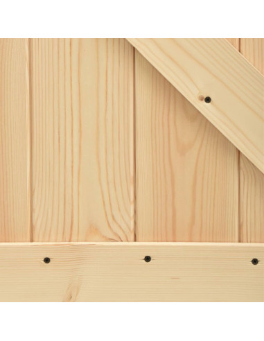 Porta Scorrevole con Set Hardware 90x210 cm Legno Massello Pino