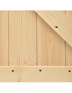 Porta Scorrevole con Set Hardware 95x210 cm Legno Massello Pino 2