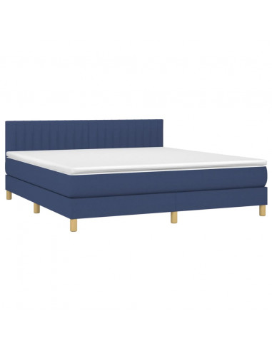 Giroletto a Molle con Materasso Blu 180x200 cm in Tessuto