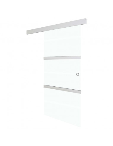 Porta Scorrevole con Fermi in Vetro ESG e Alluminio 76x205 cm