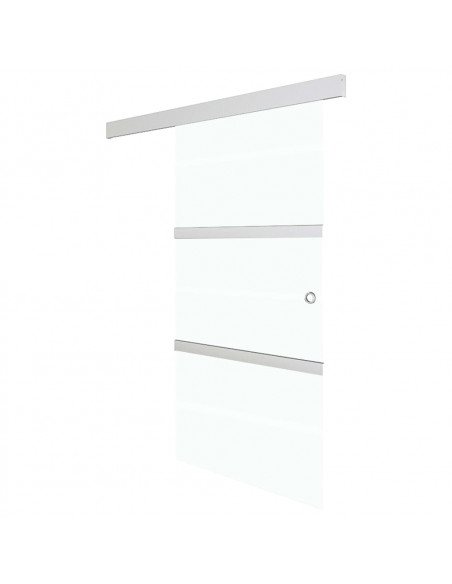 Porta Scorrevole con Fermi in Vetro ESG e Alluminio 76x205 cm