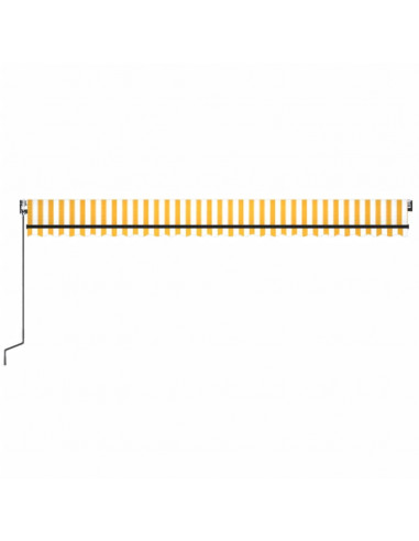Tenda Automatica Sensore Vento e LED 600x350 cm Gialla Bianca