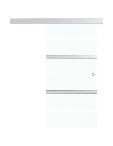 Porta Scorrevole con Fermi in Vetro ESG e Alluminio 76x205 cm