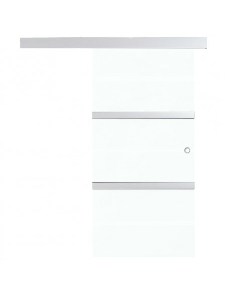Porta Scorrevole con Fermi in Vetro ESG e Alluminio 76x205 cm