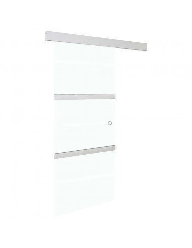 Porta Scorrevole Fermi Vetro ESG e Alluminio Argento 76x205 cm