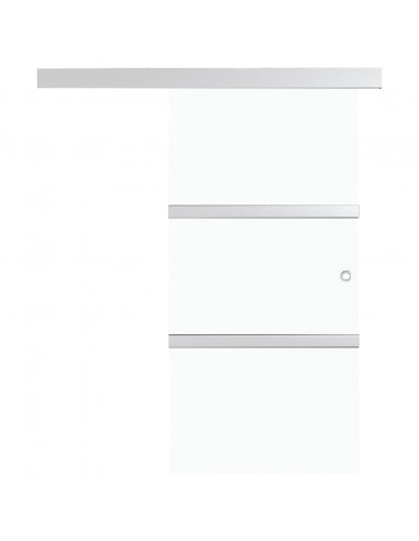 Porta Scorrevole Fermi Vetro ESG e Alluminio Argento 76x205 cm