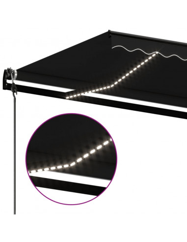 Tenda Automatica con Sensore Vento e LED 600x350 cm Antracite