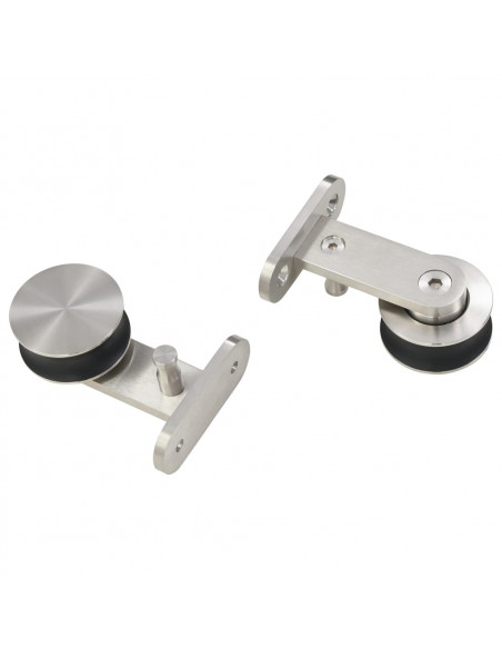 Kit Binari Porta Scorrevole 183 cm Acciaio Inossidabile Argento